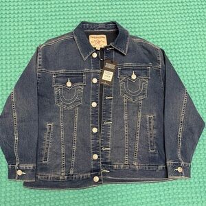 True Religion Printed Oversized Denim Jacket